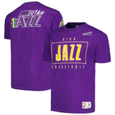Utah Jazz Hardwood Classics Team OG 2.0 Premium Vintage Logo T-Shirt Purple