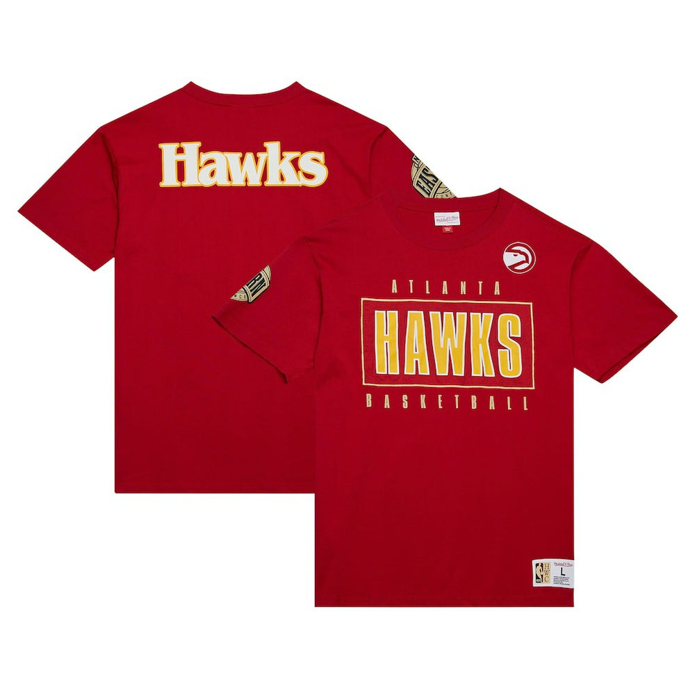 Atlanta Hawks Hardwood Classics Team OG 2.0 Premium Vintage Logo T-Shirt Red