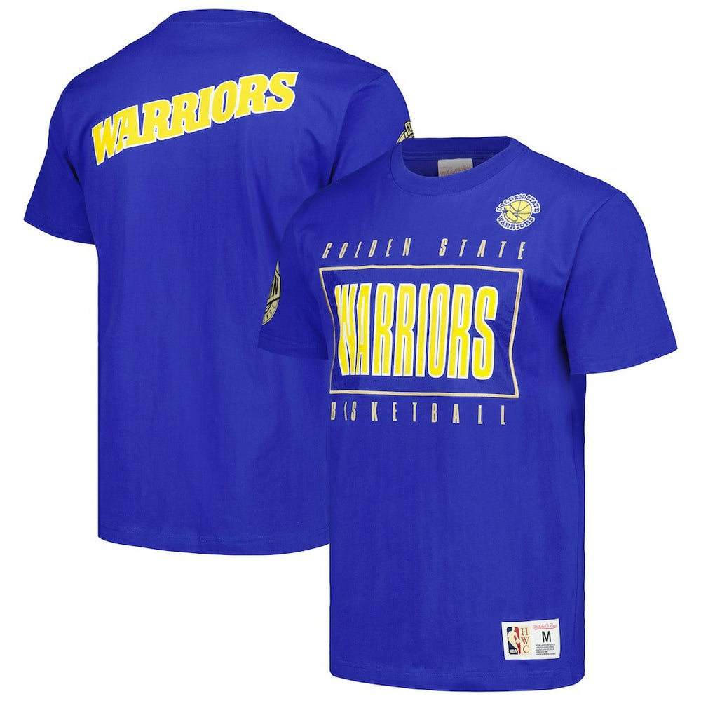 Golden State Warriors Hardwood Classics Team OG 2.0 Premium Vintage Logo T-Shirt Royal