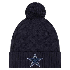 Dallas Cowboys New Era Women's Cable Knit Hat with Pom Navy