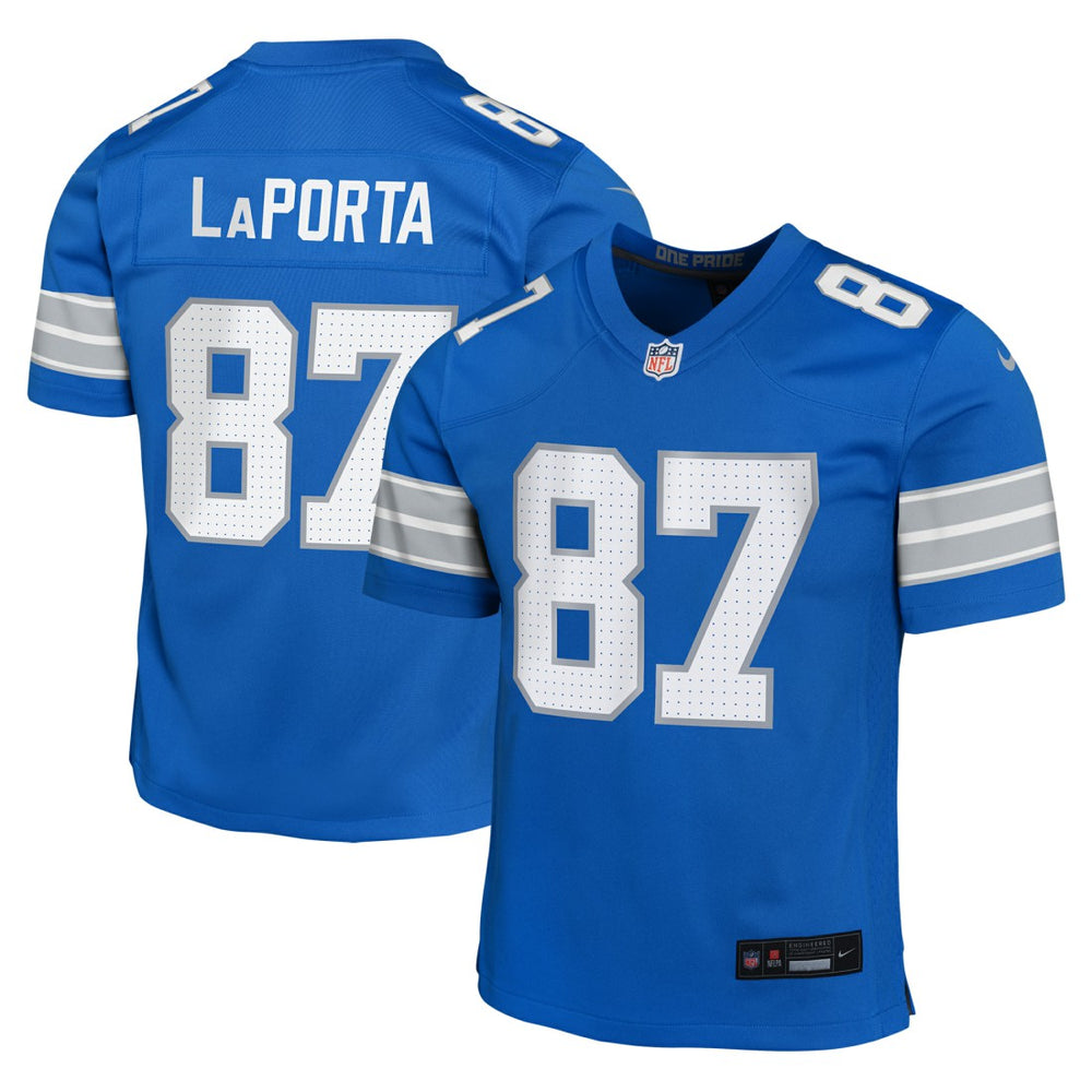NFL Sam LaPorta Detroit Lions Youth Game Jersey - Blue