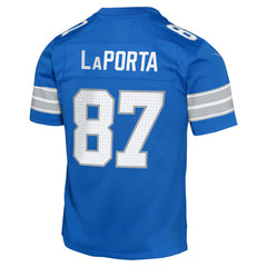 NFL Sam LaPorta Detroit Lions Youth Game Jersey - Blue