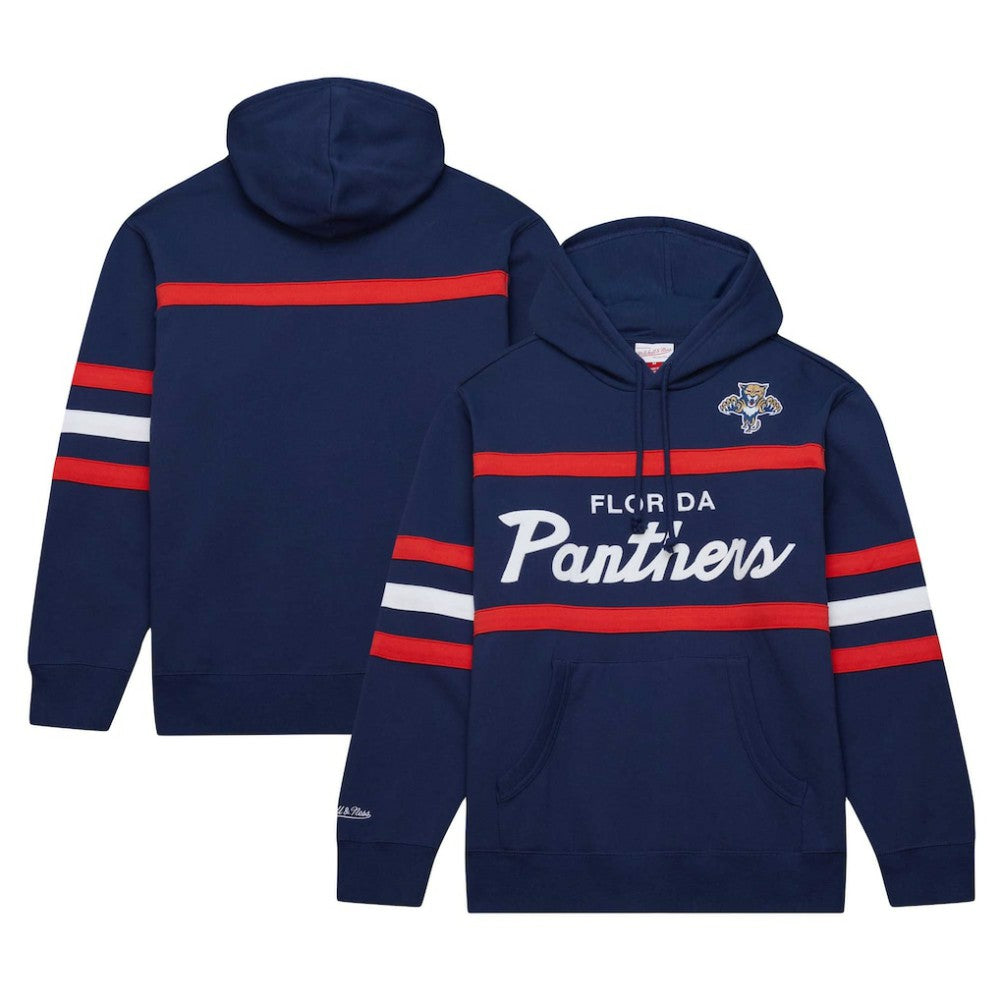 NHL Florida Panthers Mitchell & Ness Head Coach Pullover Hoodie - Navy