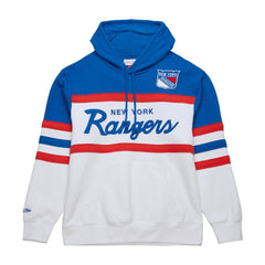 NHL New York Rangers Mitchell & Ness Head Coach Pullover Hoodie - White/Blue