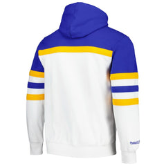 NHL St. Louis Blues Mitchell & Ness Head Coach Pullover Hoodie - White/Blue
