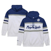 NHL Toronto Maple Leafs Mitchell & Ness Head Coach Pullover Hoodie - White/Blue
