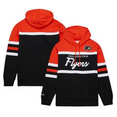 NHL Philadelphia Flyers Mitchell & Ness Head Coach Pullover Hoodie - Black/Orange