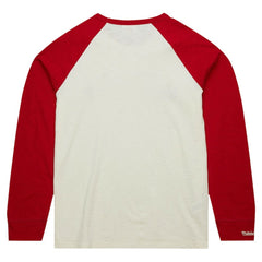 NHL Chicago Blackhawks Mitchell & Ness Legendary Slub Vintage Raglan Long Sleeve T-Shirt - Cream