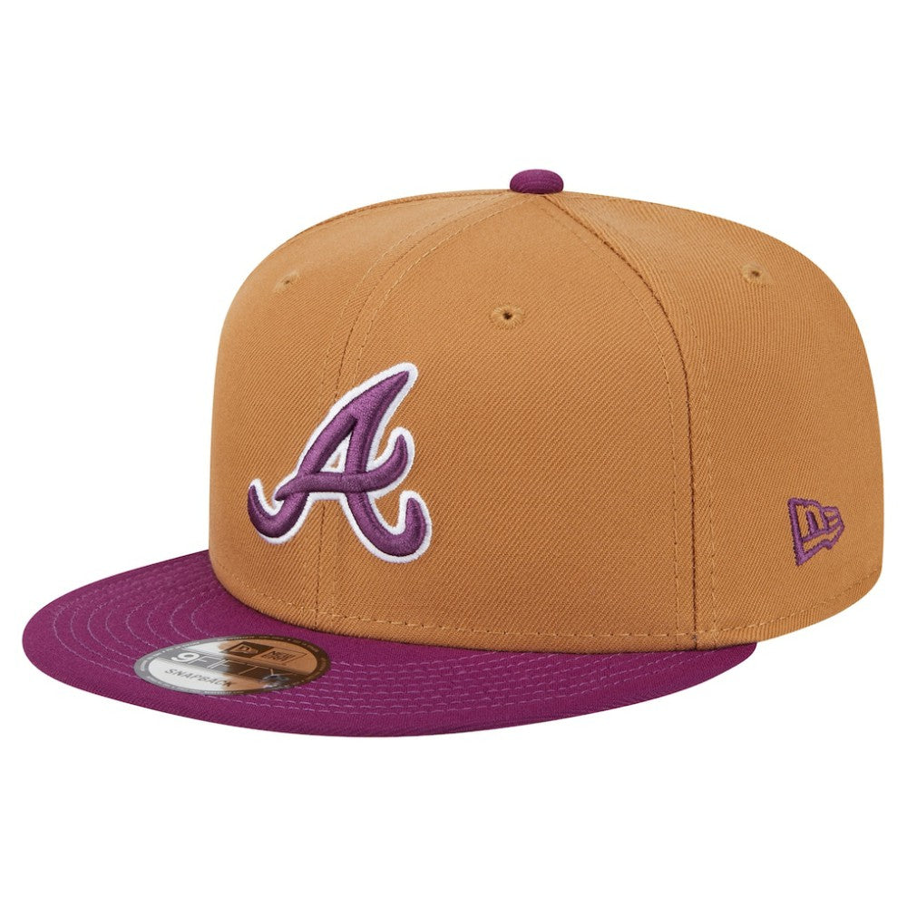 Atlanta Braves New Era Color Pack Two-Tone 9FIFTY Snapback Hat - Brown/Purple Hats