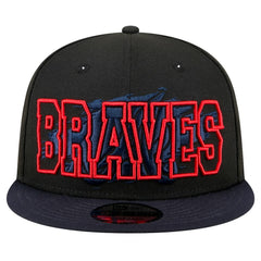 Atlanta Braves New Era Splatter 9FIFTY Snapback Hat - Black Hats
