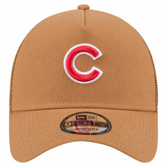 Chicago Cubs New Era A-Frame Trucker 9FORTY Adjustable Hat - Brown Hats