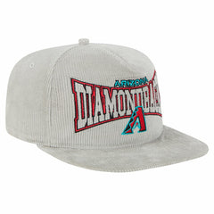 New Era Arizona Diamondbacks Gray Corduroy Golfer Snapback Hat Hats