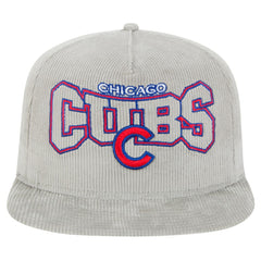 New Era Chicago Cubs Gray Corduroy Golfer Snapback Hat Hats