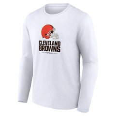 Cleveland Browns Team Lockup Long Sleeve T-Shirt White