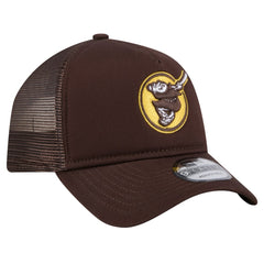 San Diego Padres New Era 9FORTY A-Frame Trucker Adjustable Hat - Brown Hats