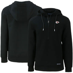 Kansas City Chiefs Cutter & Buck Primary Mark Roam Eco Recycled Half-Zip Pullover Hoodie Black