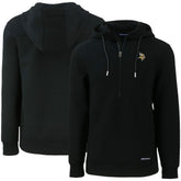 Minnesota Vikings Cutter & Buck Primary Mark Roam Eco Recycled Half-Zip Pullover Hoodie Black