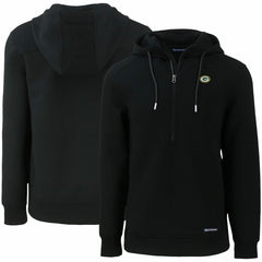 Green Bay Packers Cutter & Buck Primary Mark Roam Eco Recycled Half-Zip Pullover Hoodie Black
