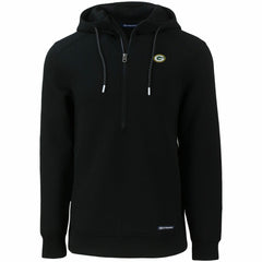 Green Bay Packers Cutter & Buck Primary Mark Roam Eco Recycled Half-Zip Pullover Hoodie Black