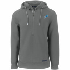 Detroit Lions Cutter & Buck Primary Mark Roam Eco Recycled Half-Zip Pullover Hoodie Gray