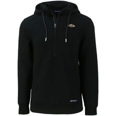 Baltimore Ravens Cutter & Buck Primary Mark Roam Eco Recycled Half-Zip Pullover Hoodie Black