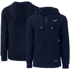 Buffalo Bills Cutter & Buck Primary Mark Roam Eco Recycled Half-Zip Pullover Hoodie Navy
