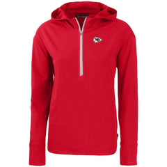 Kansas City Chiefs Cutter & Buck Women's Primary Mark Daybreak Eco Recycled Half-Zip Hoodie Red