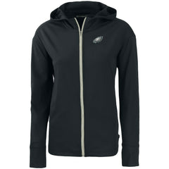 Philadelphia Eagles Cutter & Buck Women's Primary Mark Daybreak Eco Recycled Full-Zip Hoodie Black