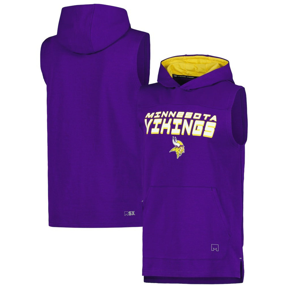 Minnesota Vikings MSX by Michael Strahan Captain Sleeveless Hoodie T-Shirt Purple