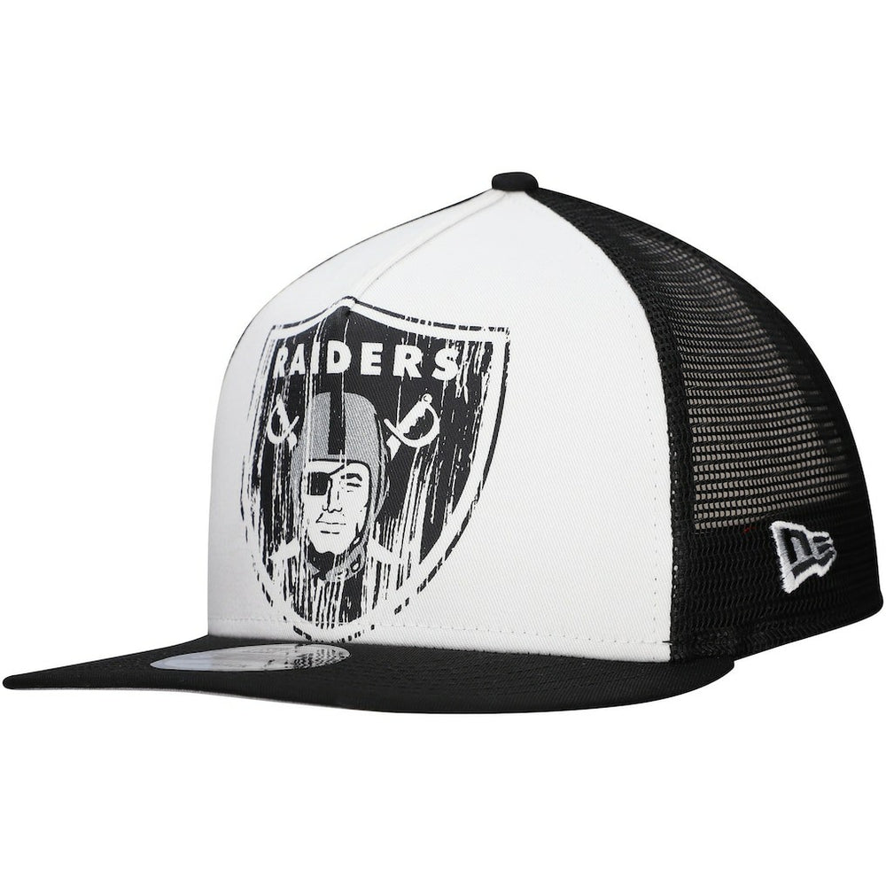 New Era Las Vegas Raiders Distressed 9FIFTY A-Frame Snapback Hat White/Black