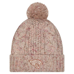 Jacksonville Jaguars New Era Women's Trendy Tone Cuffed Knit Hat with Pom Stone