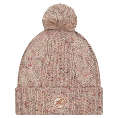 Miami Dolphins New Era Women's Trendy Tone Cuffed Knit Hat with Pom Stone