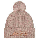 New York Jets New Era Women's Trendy Tone Cuffed Knit Hat with Pom Stone
