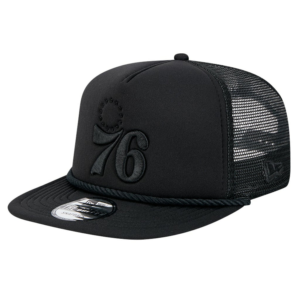 Philadelphia 76ers Tone Foam Meshback Golfer Snapback Hat Black