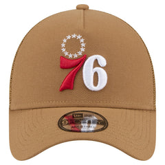 Philadelphia 76ers 9FORTY A-Frame Trucker Adjustable Hat Tan