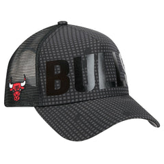 Chicago Bulls Male Adult Midnight Ink Tonal A-Frame Trucker 9FORTY Adjustable Hat Black