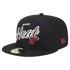 Miami Heat Sport Night Script Sided 59FIFTY Fitted Hat Black