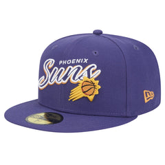 Phoenix Suns Sport Night Script Sided 59FIFTY Fitted Hat Purple