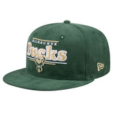 Milwaukee Bucks Throwback Display Corduroy 9FIFTY Snapback Hat Hunter Green