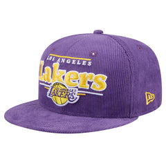Los Angeles Lakers Throwback Display Corduroy 9FIFTY Snapback Hat Purple