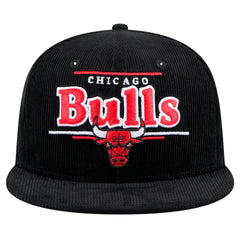 Chicago Bulls Throwback Display Corduroy 9FIFTY Snapback Hat Black