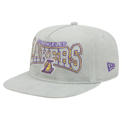 Los Angeles Lakers Throwback Corduroy Golfer Snapback Hat Gray