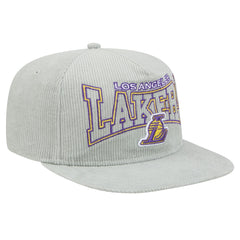 Los Angeles Lakers Throwback Corduroy Golfer Snapback Hat Gray