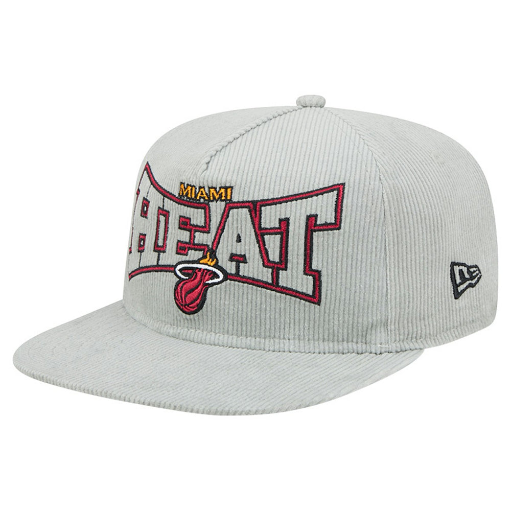 Miami Heat Throwback Corduroy Golfer Snapback Hat Gray