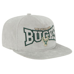 Milwaukee Bucks Throwback Corduroy Golfer Snapback Hat Gray
