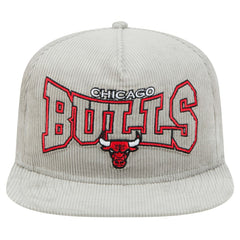 Chicago Bulls Throwback Corduroy Golfer Snapback Hat Gray