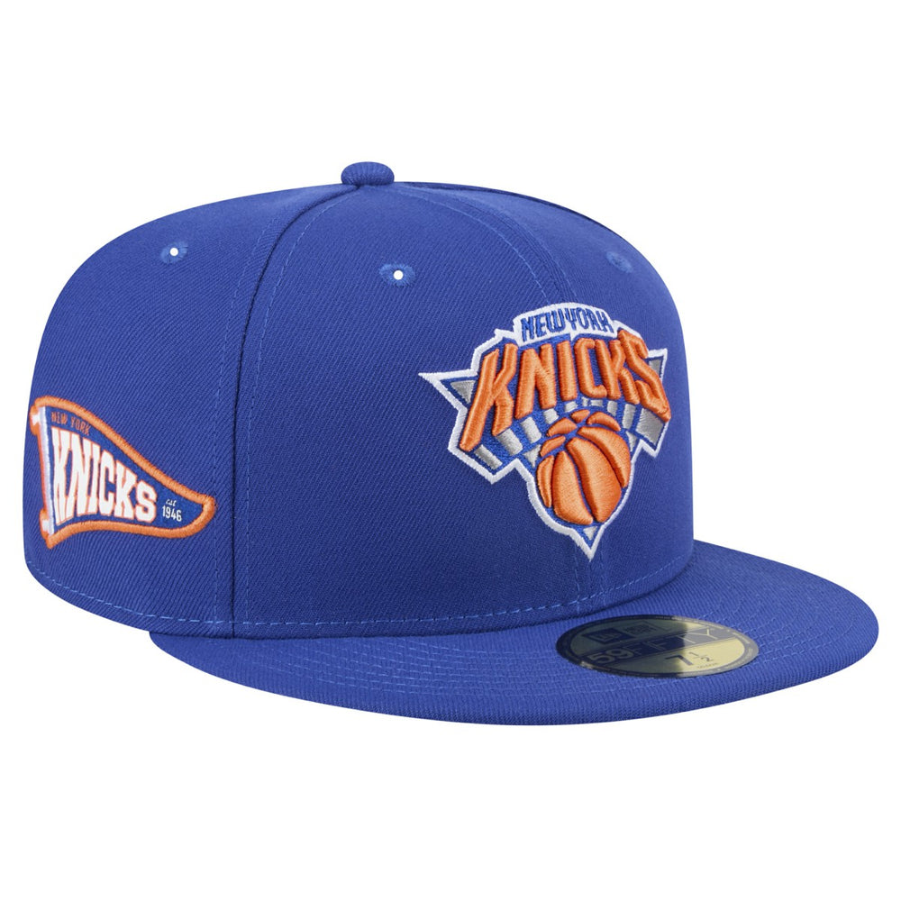 New York Knicks Throwback Pennant 59FIFTY Fitted Hat Blue