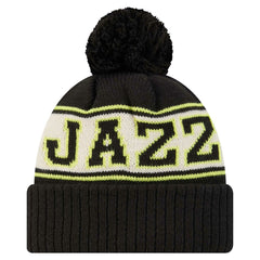 Utah Jazz Throwback Retro Cuffed Knit Hat with Pom Black