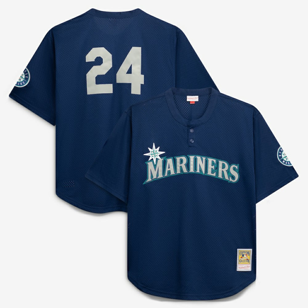 Seattle Mariners Mitchell & Ness Big & Tall Cooperstown Collection Mesh Batting Practice Jersey - Navy Jerseys