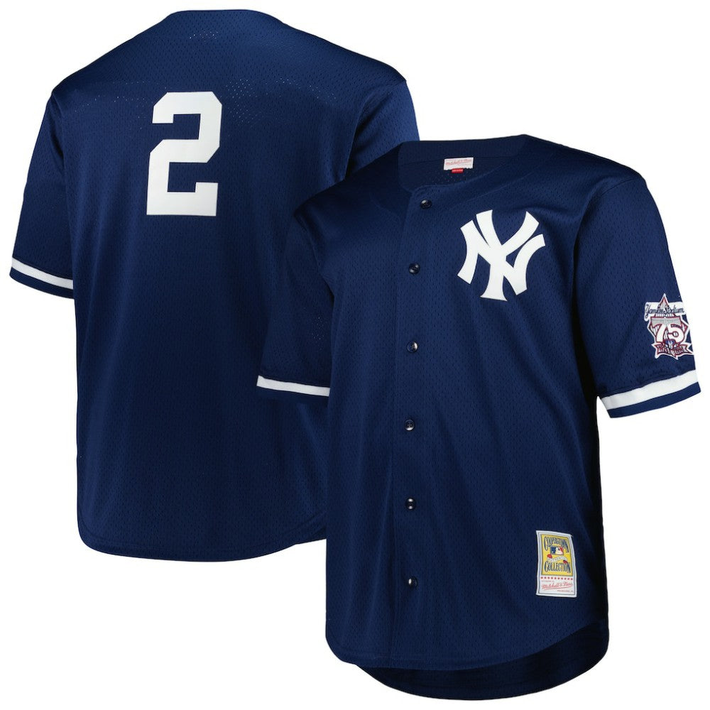 MLB Derek Jeter New York Yankees Mitchell & Ness Big & Tall Cooperstown Mesh Batting Practice Jersey - Navy